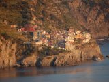 Village de Manarola vu depuis Corniglia - Cinque Terre au coucher du soleil - Septembre 2009