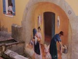 Un trompe l'oeil peint sur au fond d'un ancien lavoir dans le village de Belgentier dans le Var. C'est une visite que je recommande vivement, ce village est magnifique, hors du temps.
