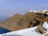 Une des nombreuses terrasses de Oia (Santorin)
