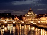 Basilique Saint-Pierre du Vatican et Ponte Sant'Angelo, vus des bords du Tibre : triple symbole!