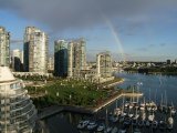 Vancouver, Canada. Vue sur False Creek depuis le Granville Bridge.